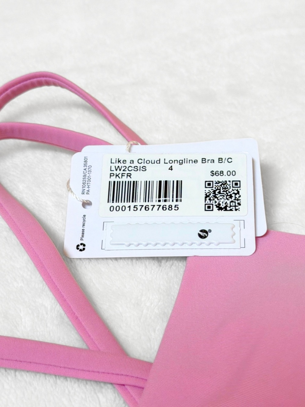 NWT Lululemon Like a Cloud Bra + Hotty Hot Shorts Set – Pink Frosting – Size 4 - Picture 12 of 14